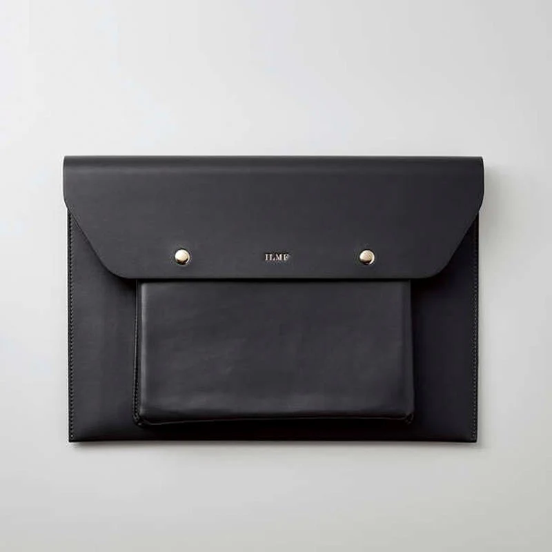 Elecom BM-IBEM01BK-IL 14'' Laptop Sleeve Leather Blk Gold
