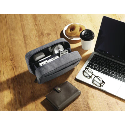 Elecom BMA-GP14 Organizer Pouch Double Zipper Multi Compartment (Navy)