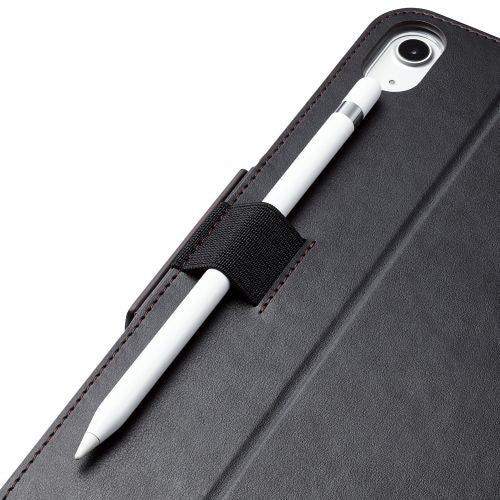 Elecom iPad 10.9-inch (Gen10) Soft Leather Case 360° Pencil Holder Bk - Image 2