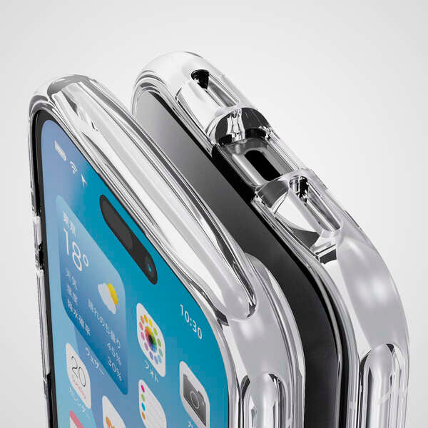 Elecom iPhone 16 6.1 (2024) Tough Slim Lite Shock Absorption (Clear) - Image 3