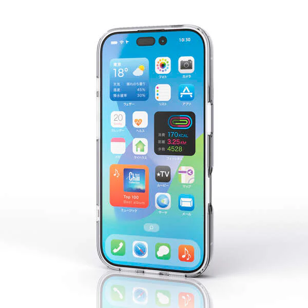 Elecom  iPhone 17 6.3 (2025) Hybrid Glass Clear Case with metal ring - Image 5