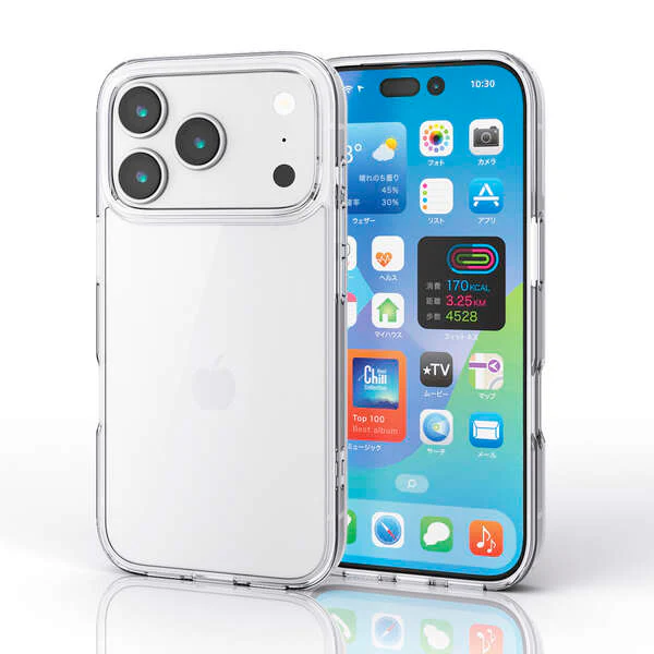 Elecom iPhone 17 Pro 6.3 (2025) Hybrid Glass Clear Case with metal ring - Image 6