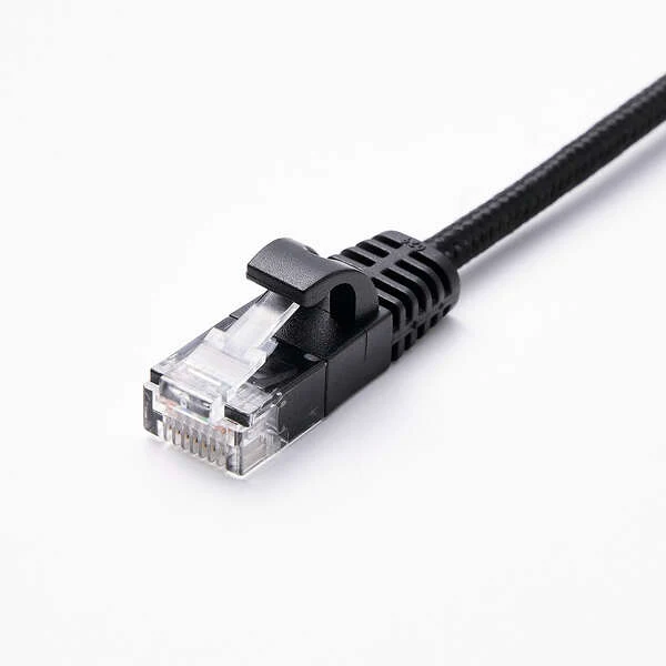 Elecom LD-GPAM/BK10 Cat 6A LAN Cable Mesh 1M Black - Image 4