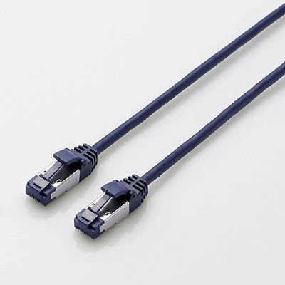 Elecom LD-OCTST-BM20 2m Cat8 Slim LAN Cable (Blue) - Image 2