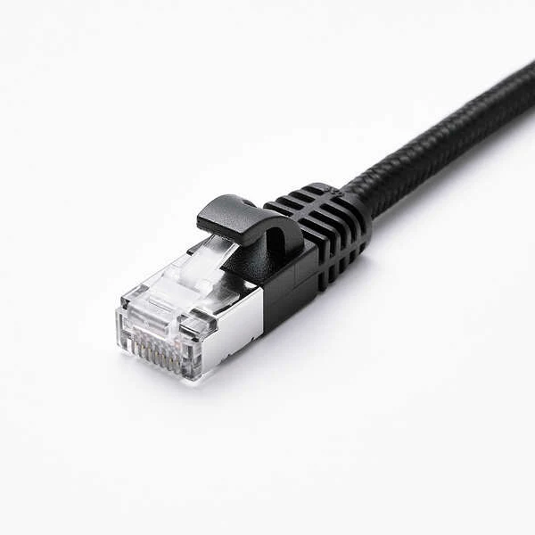 Elecom LD-TWSM/BK30 Cat 7 LAN Cable Mesh 3M Black - Image 4