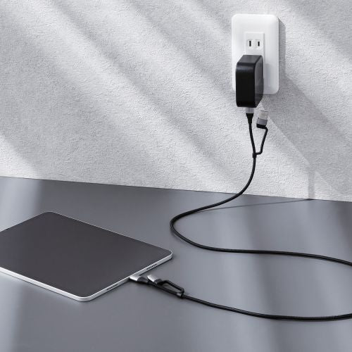 Elecom MPA-AMBCC10BK 4 in 1 USB Cable PD 60W A-C/B C-C/B 1M (Black) - Image 5