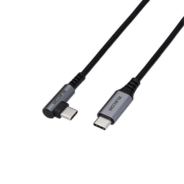 Elecom MPA-CCL12NBK 1.2M PD 60W Type C -C L Shaped Connector Anti bacterial (Black) - Image 2