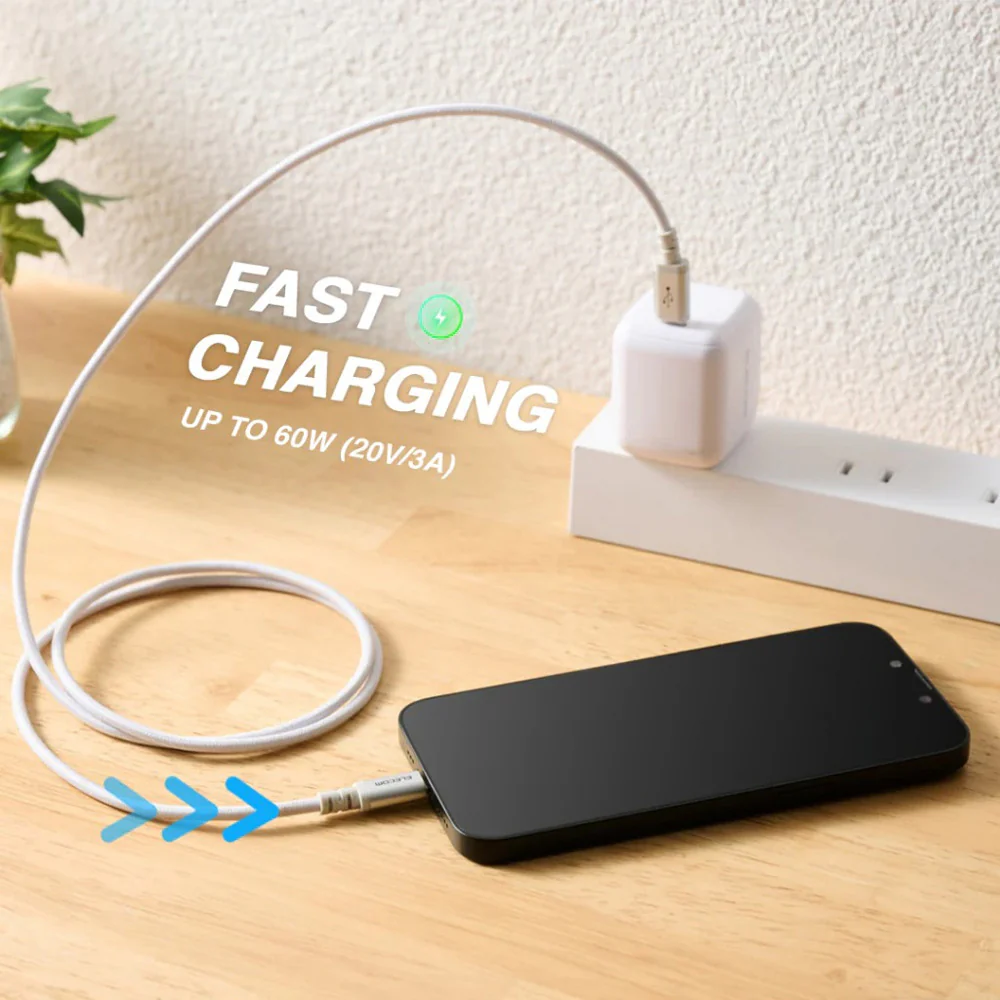 Elecom MPA-Class20WH 2m USB-C to Lightning Cable White - Image 2