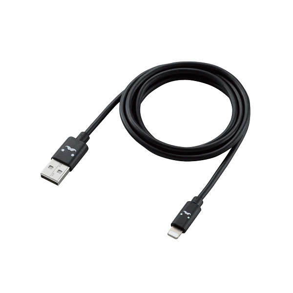 Elecom MPA-FUAL12C Smiley Face 1.2m Lightning Cable (Black) - Image 3