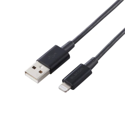 Elecom MPA-UALPS10BK Durable Aluminium 1m Lightning Cable (Black) - Image 2