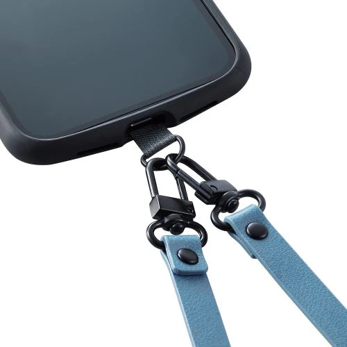 Elecom P-STSDH2PLBU Smartphone Soft Leather ShoulderStrap BL - Image 4