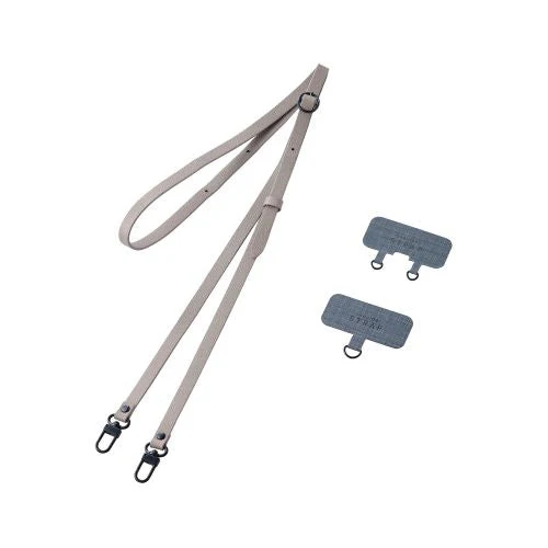 Elecom P-STSDH2PLGY Smartphone Soft Leather ShoulderStrap Greyish - Image 2