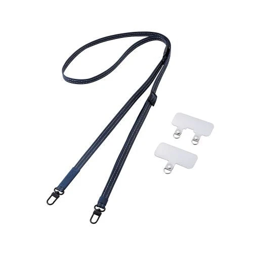 Elecom P-STSDH2RFPLNV Phone Leather Shoulder Strap (Navy) - Image 2