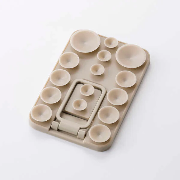 Elecom P-TKPTMAGS01BG Takopita Stand Suction Cup Silicone Pad Magnetic Adhesion Square (Beige) - Image 2