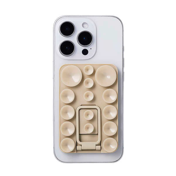 Elecom P-TKPTMAGS01BG Takopita Stand Suction Cup Silicone Pad Magnetic Adhesion Square (Beige) - Image 5