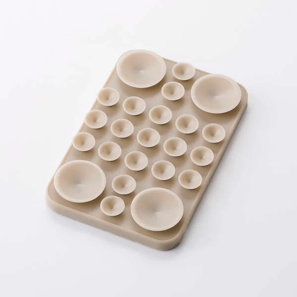 Elecom P-TKPTMAG01BG Takopita Suction Cup Silicone Pad Magnetic Adhesion Square (Beige) - Image 2