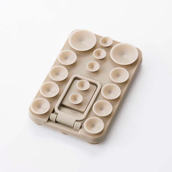 Elecom P-TKPTSUCS01BG Takopita Stand Suction Cup Silicone Pad Double Sided Suction Cup Type (Beige) - Image 3