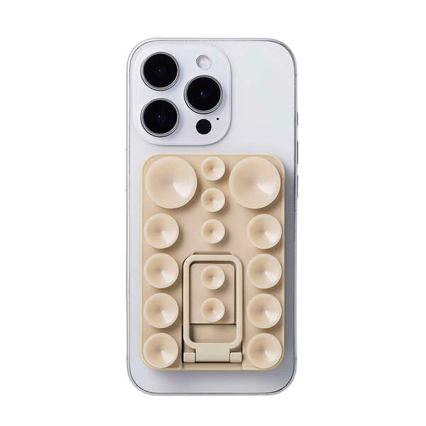 Elecom P-TKPTSUCS01BG Takopita Stand Suction Cup Silicone Pad Double Sided Suction Cup Type (Beige) - Image 5