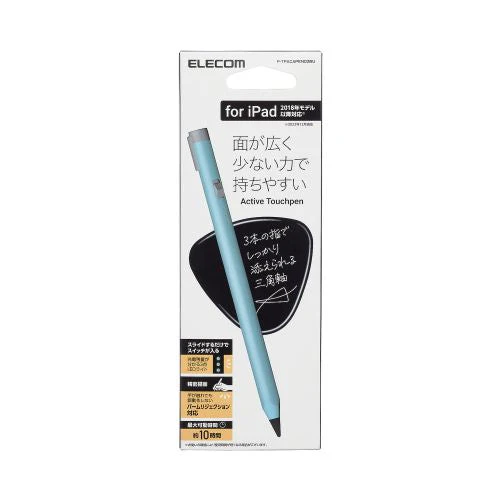 Elecom P-TPACAPEN02BU Rechargeable Active Touch Pen for iPad (Triangle) Blue - Image 6