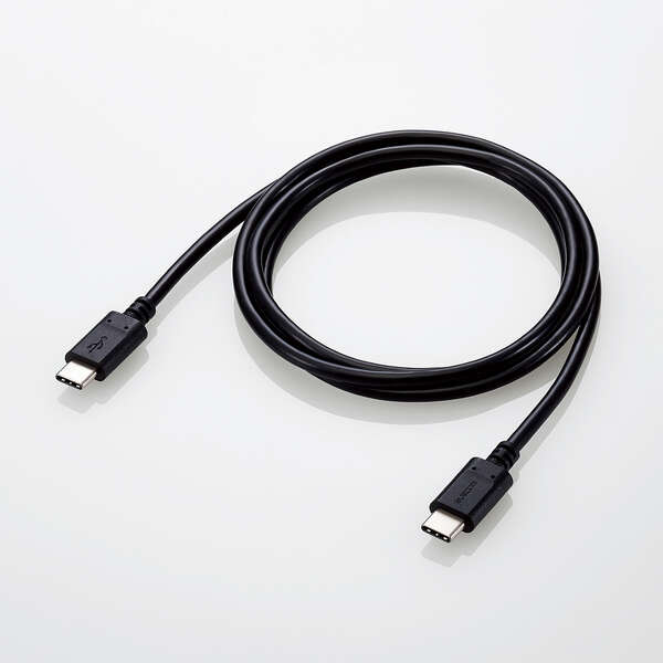Elecom U2C-CC5PC10NBK PD100W Type C- C Cable 1M Black - Image 3