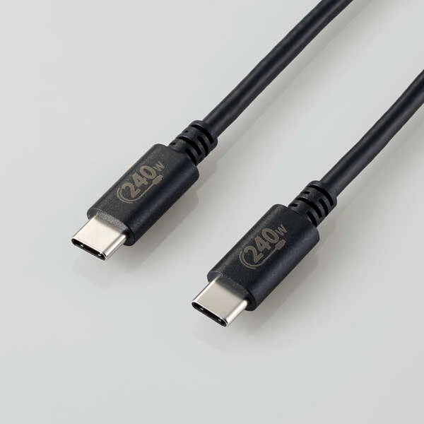 Elecom U2C-CCPE20NBK PD240W Type C-C Cable 2M Black - Image 2