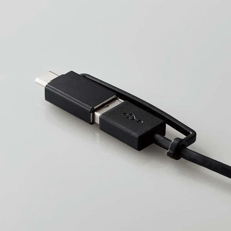 Elecom U2H-CA4003BBK USB C/A 4Ports 2.0 Hub (Black) - Image 2