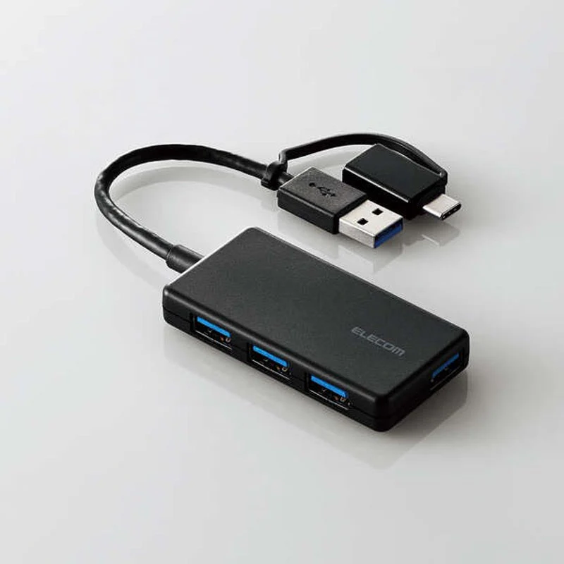 Elecom U3H-CA4004BBK USB C/A 4Ports 3.1(Gen 1) Hub (Black) - Image 5