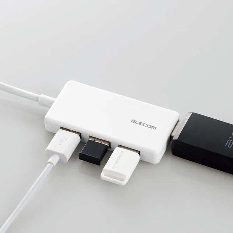 Elecom U3H-CA4004BWH USB C/A 4Ports 3.1(Gen 1) Hub (White) - Image 2