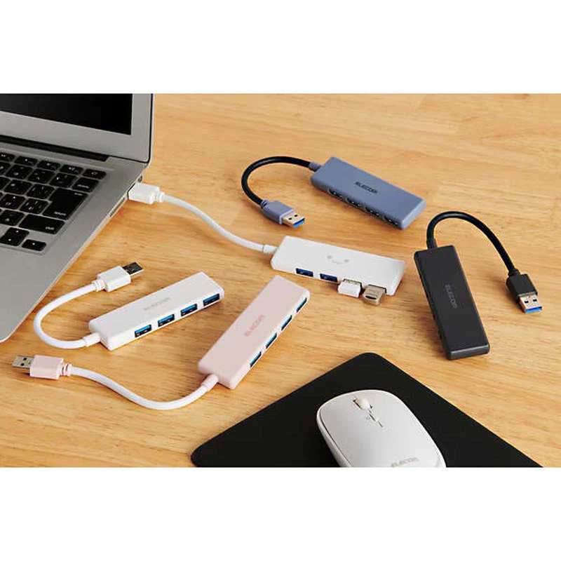 Elecom U3H-H040BK USB 3.0 (5Gpbs) 4 Port Adapter (Black) - Image 8