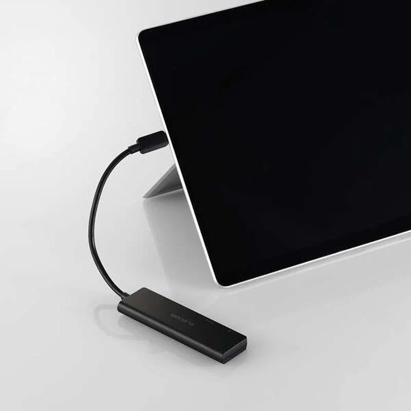 Elecom U3HC-H040PBK USB-C Hub 4 Ports 5GBPS (Black) - Image 7