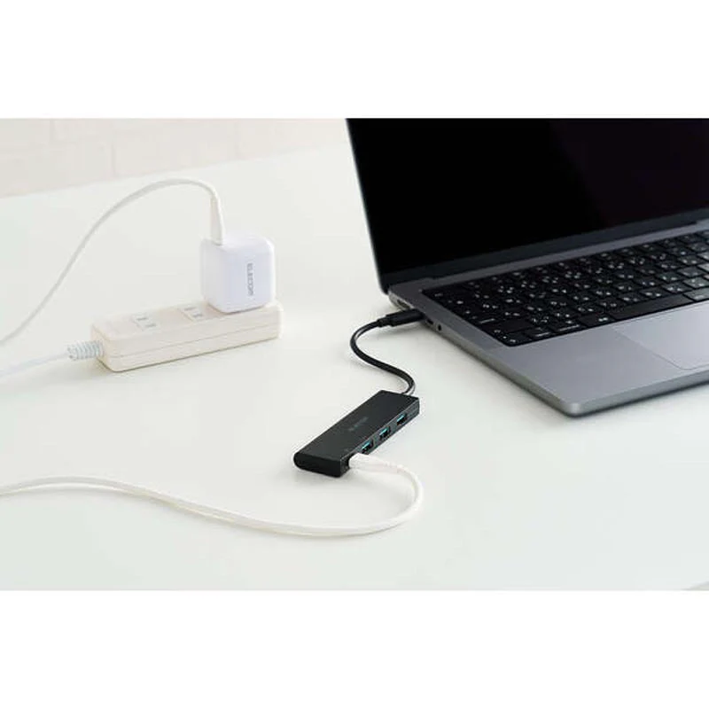 Elecom U3HC-H040PBK USB-C Hub 4 Ports 5GBPS (Black) - Image 9
