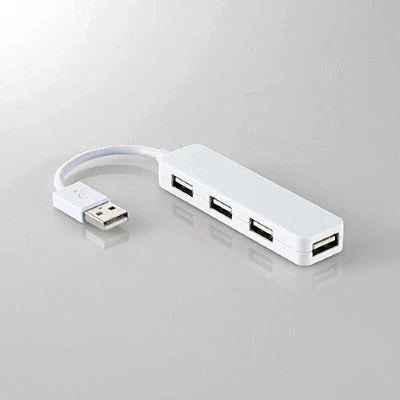 Elecom USB 2.0 HUB 4Port (White) (U2H-SN4NBWH)