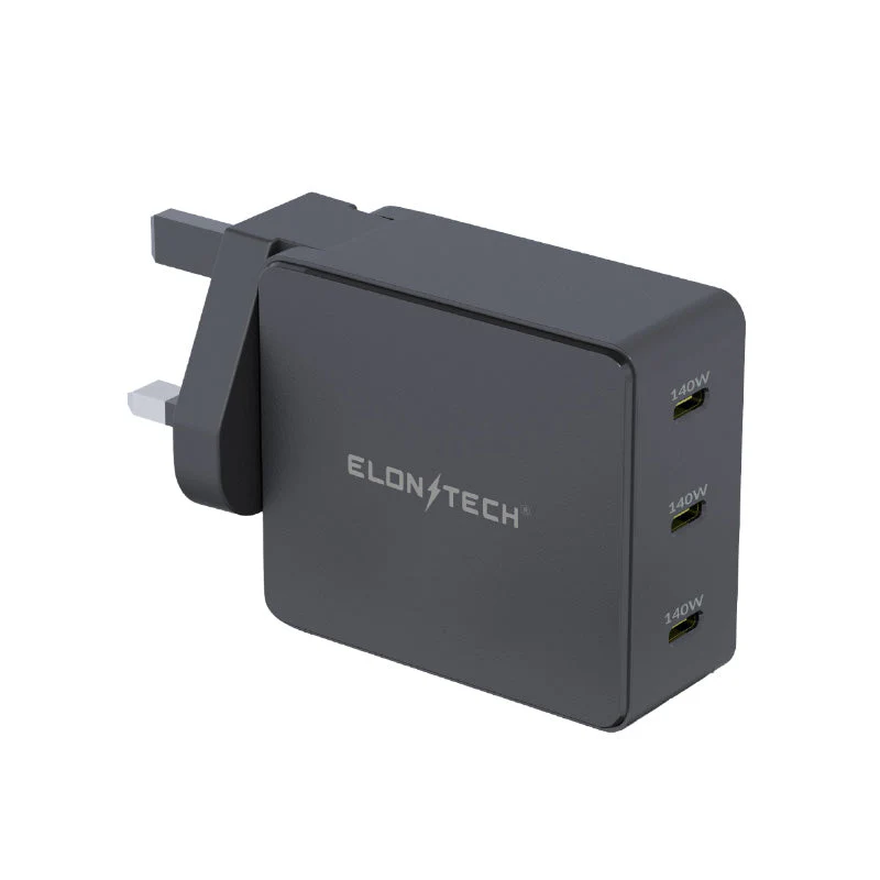 Elonxtech Powerboost 140W GaN3 Wall Adapter (Black) - Image 2