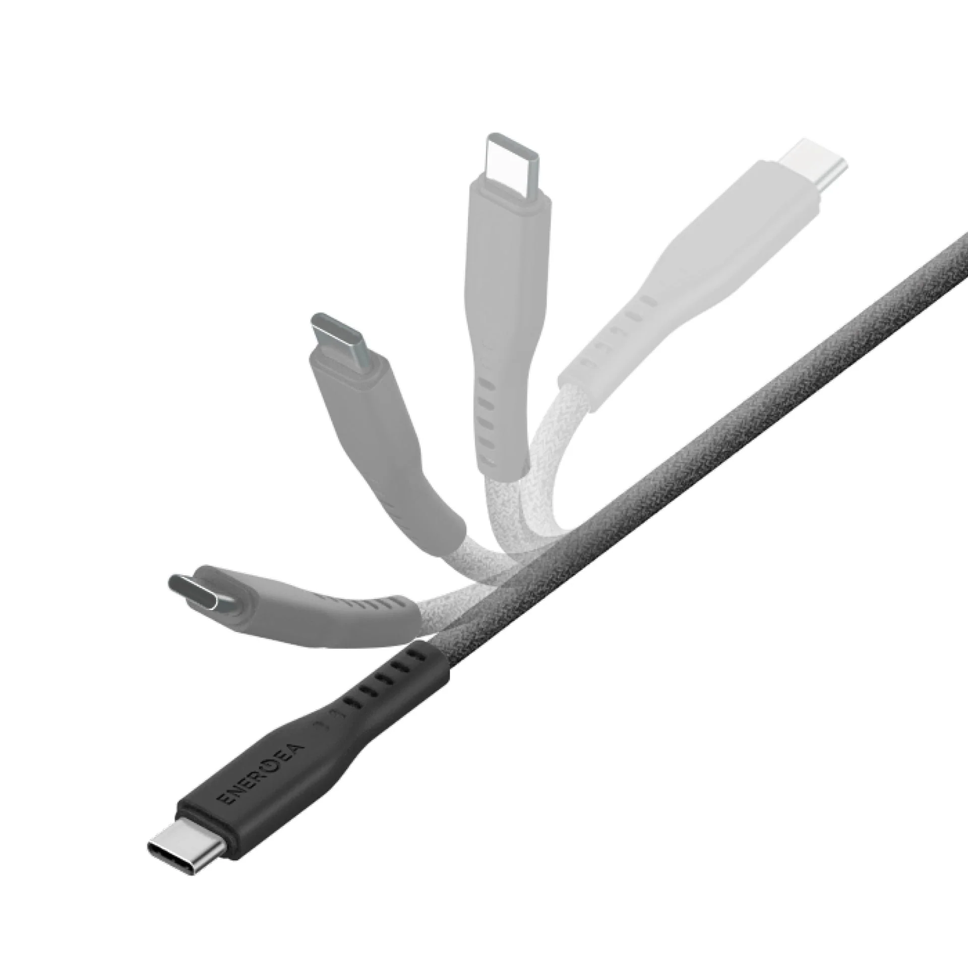 Energea Flow 240W USBC-C 1.5m Cable w Cable Tie (Black) - Image 4