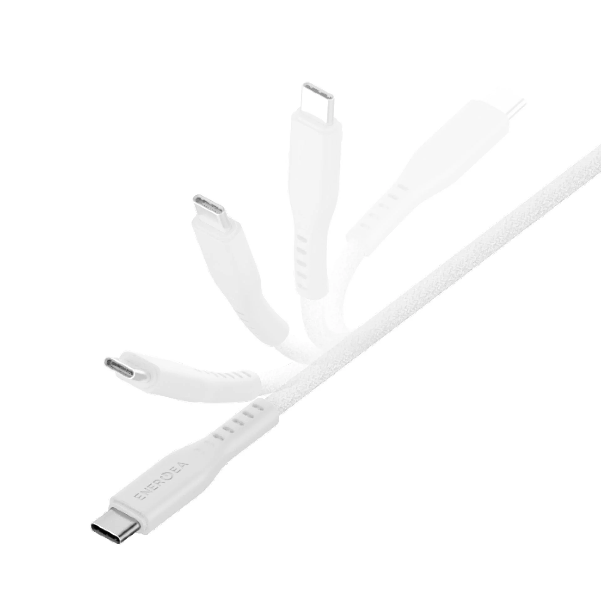 Energea Flow 240W USBC-C 1.5m Cable w Cable Tie (White) - Image 3