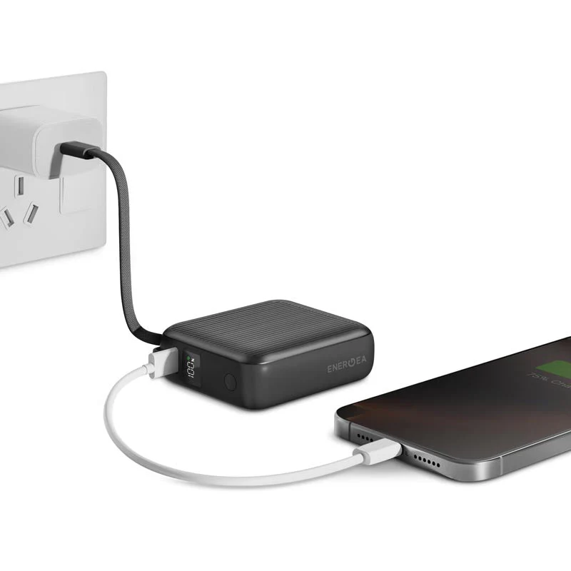 Energea Integra Mini 35 PD35W 10000mAh Powerbank with Built In USB-C Cable (Gunmetal) - Image 2