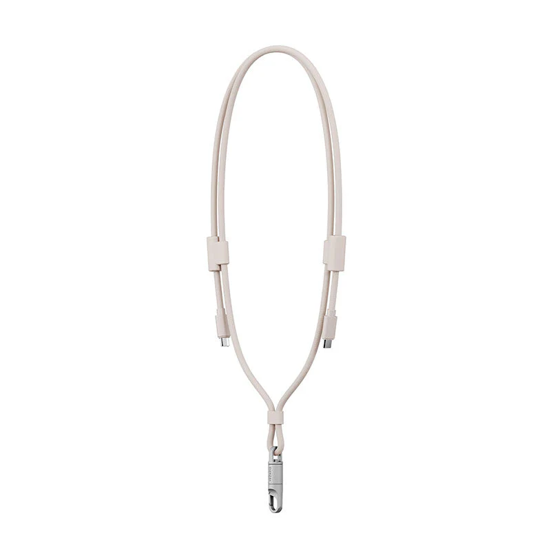 Energea Lasso Lanyard C-C Cable 480Mbps 240W With Lanyard Card 1.5M (Beige)