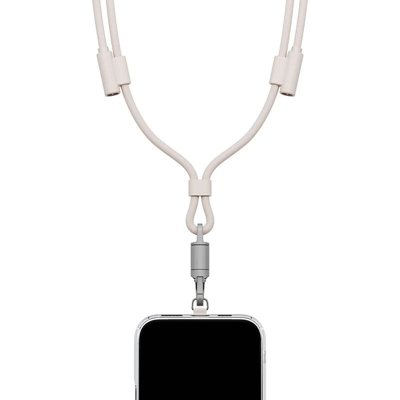 Energea Lasso Lanyard C-C Cable 480Mbps 240W With Lanyard Card 1.5M (Beige) - Image 3
