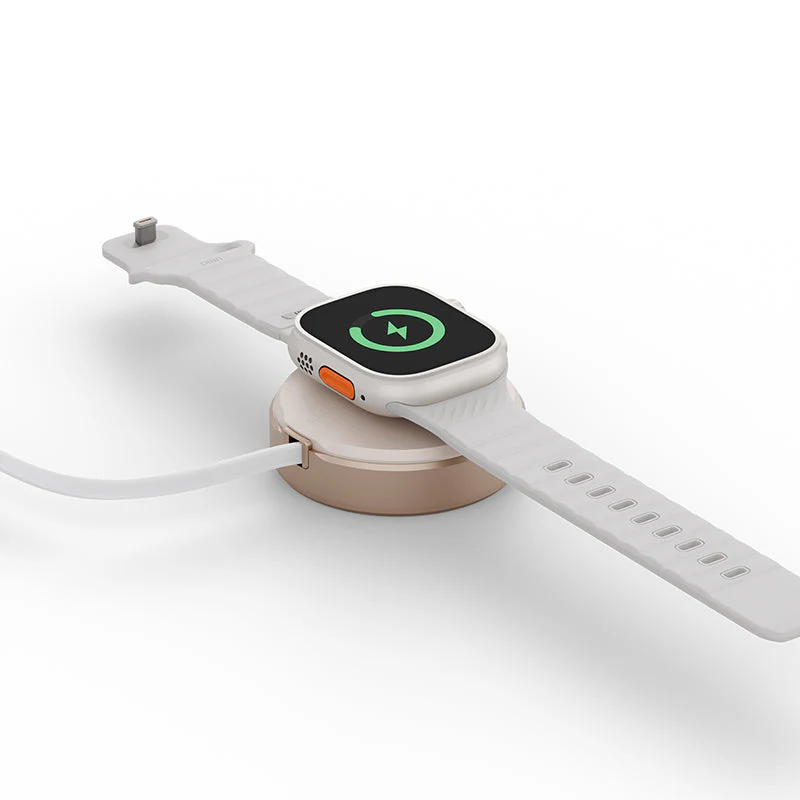 Energea Magduo ARC 2-in-1 Phone And Watch Charger With Retractable Cable (Gold) - Image 2