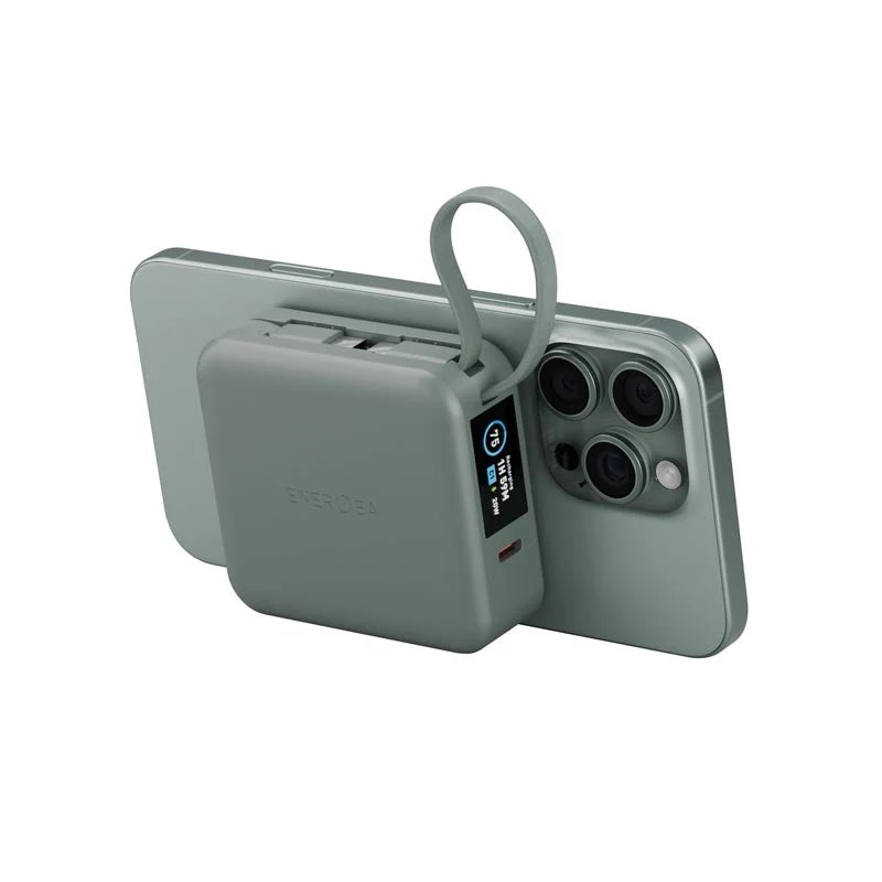 Energea MagPac Mini Plus 10000mAh Magsafe Power Bank with Build in C Cable (Green) - Image 5