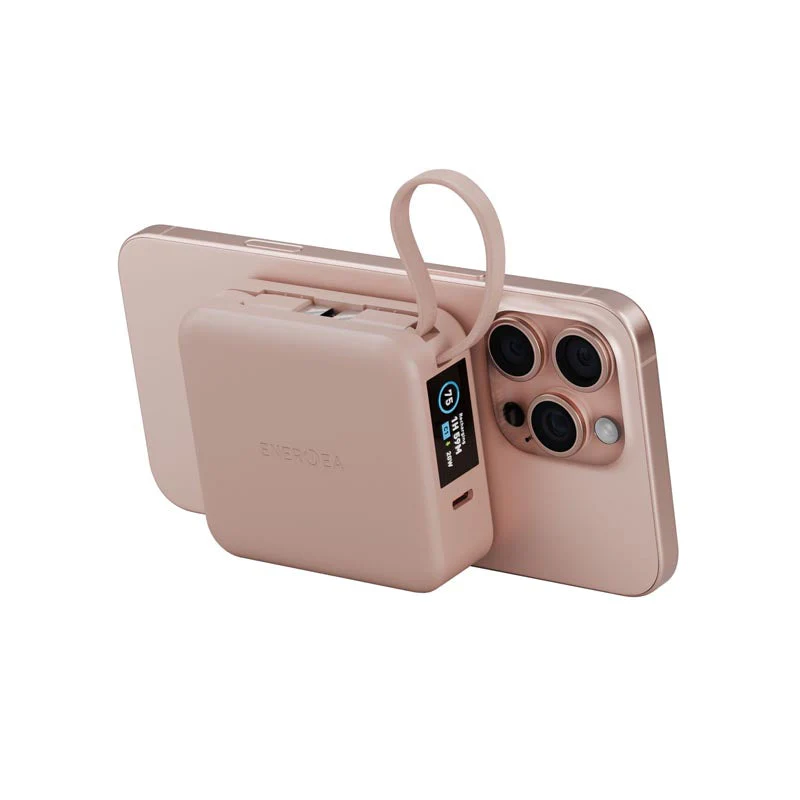 Energea MagPac Mini Plus 10000mAh Magsafe Power Bank with Build in C Cable (Pink) - Image 4