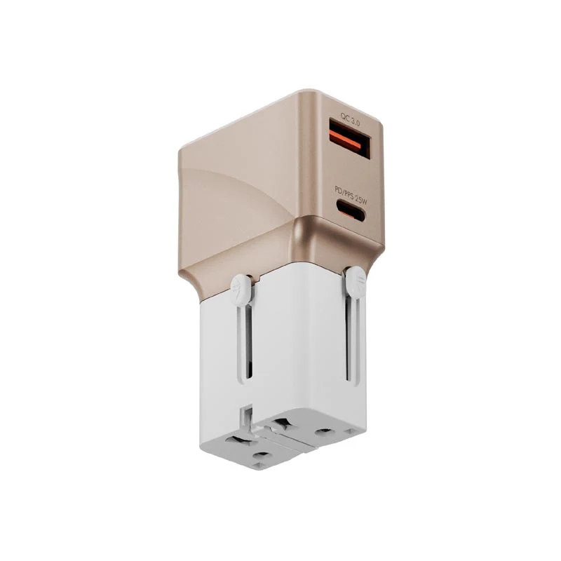 Energea Voyager Kit 25W Travel Adapter + 10K Power Bank + 1.5M C-C Cable + Pouch (Gold) - Image 3