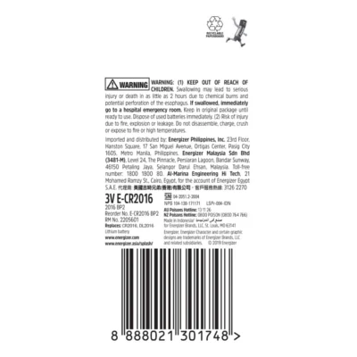 Energizer ECR2016BS2 Lithium Coin CR2016 2pc Pack - Image 2