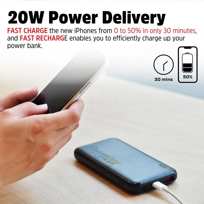 Energizer UE10055PQ 10000mAh Fast Charging Power Bank (Black)