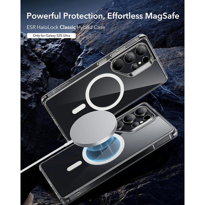 ESR Samsung Galaxy S25 Ultra Classic Hybrid MagSafe Case with HaloLock - Clear - Image 5