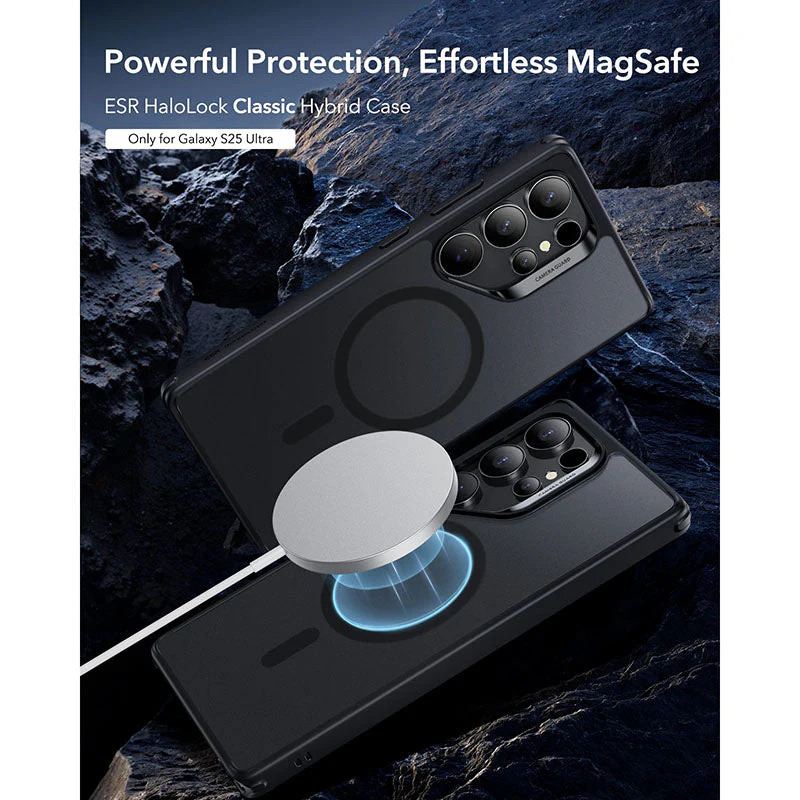 ESR Samsung Galaxy S25 Ultra Classic Hybrid MagSafe Case with HaloLock - Frosted Black - Image 6