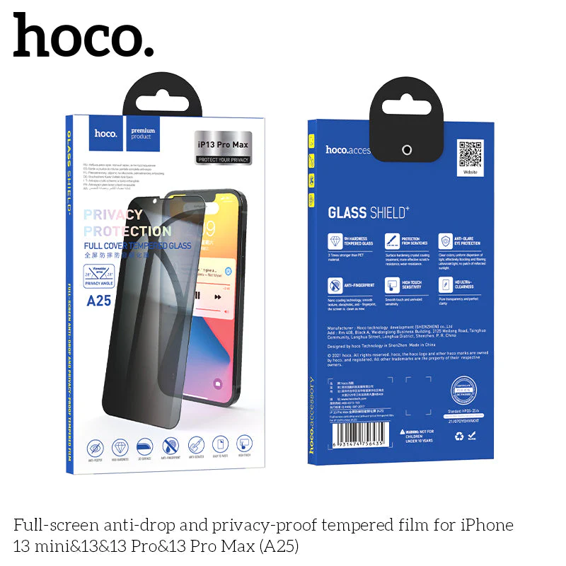 Hoco A25 Full-Screen Anti-drop Privacy TGP for iPhone 13 Pro Max - Image 5