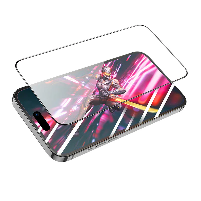 Hoco iPhone 15 Pro A34 9D large arc dustproof glass TPG - Image 3