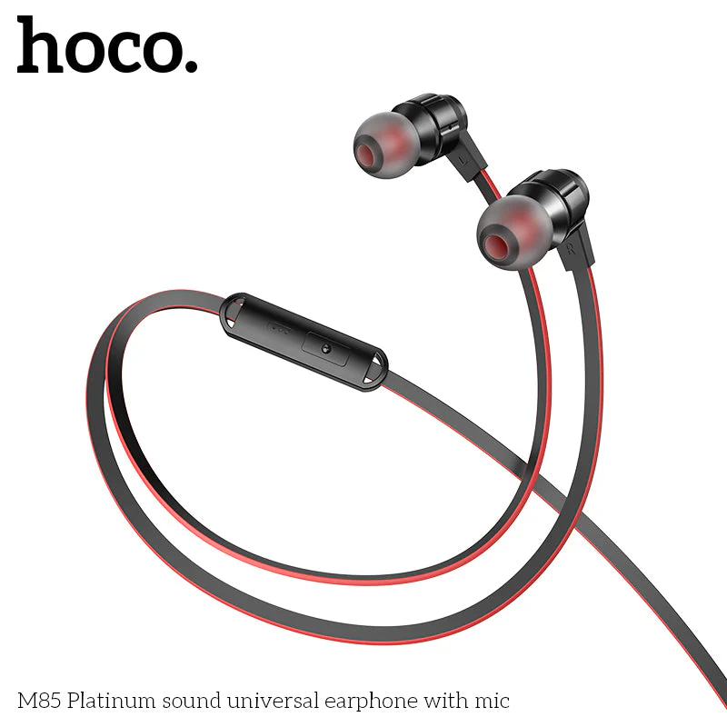 Hoco M85 Earphone with Mic (Black) - Image 5