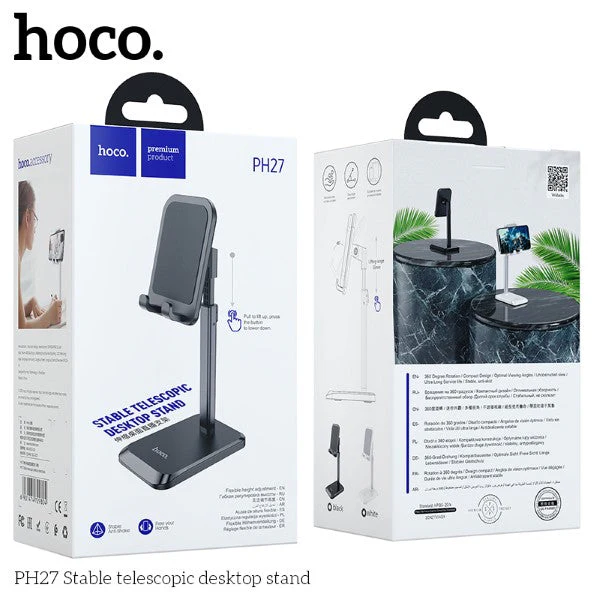 Hoco PH27 Stable Telescopic Desktop Stand (Black) - Image 4